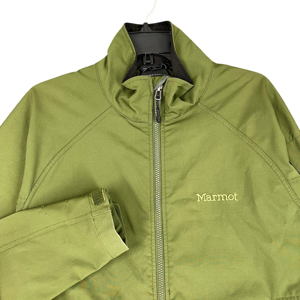 Vintage Y2K Marmot Softshell Jacket Mens M Olive Green Hiking Gorpcore Full Zip